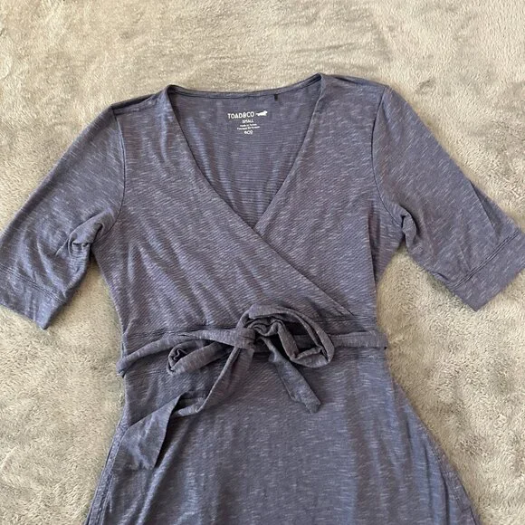 Toad & Co Cue Wrap Cafe Dress Women's SMALL Outdoor Athleisure - Picture 2 of 8